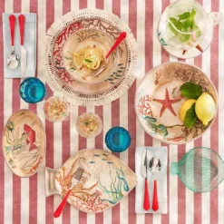 Set de 2 platos hondos de melamina Sea Life Rose & Tulipani