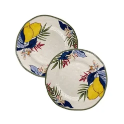 Set de 2 platos planos de melamina Limù Rose & Tulipani