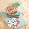 Set de 2 platos planos de melamina 27cm Sea Life Rose & Tulipani