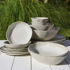 Set de 2 platos planos de melamina Atmosfera Tortora Rose & Tulipani