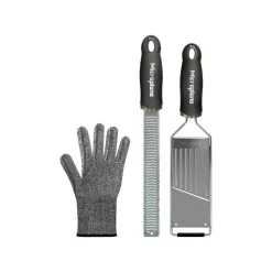 Set de 2 ralladores y guante protector Gourmet Microplane