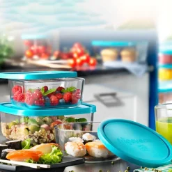 Set de 3 recipientes de cristal con tapa Frigoverre Bormioli Rocco