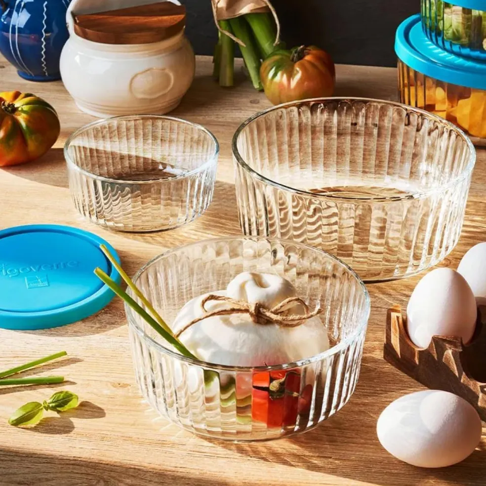 Set de 3 recipientes de cristal con tapa Frigoverre Bormioli Rocco