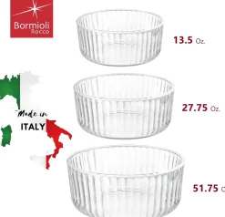 Set de 3 recipientes de cristal con tapa Frigoverre Bormioli Rocco