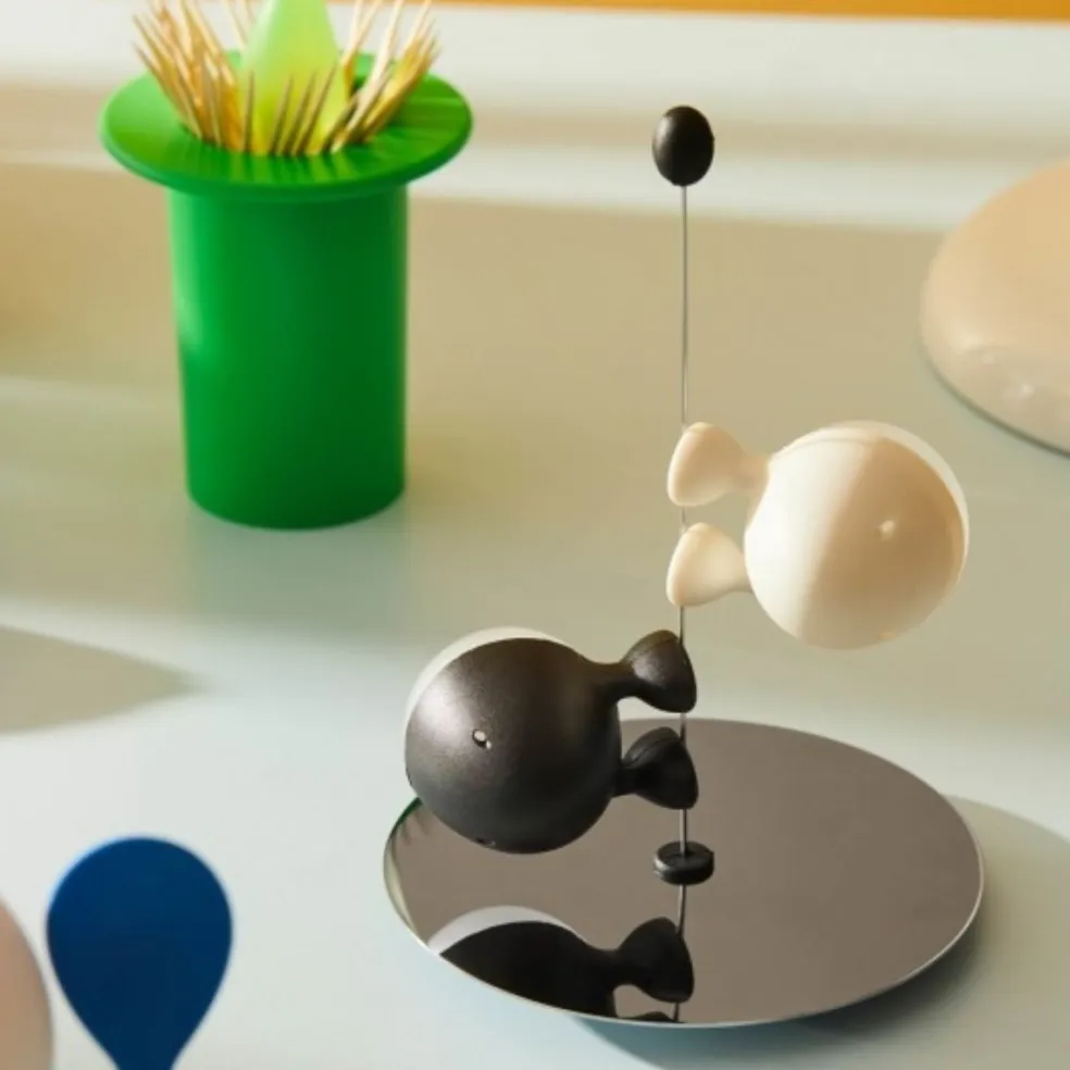 Set de salero y pimentero de acero inoxidable Lilliput Alessi