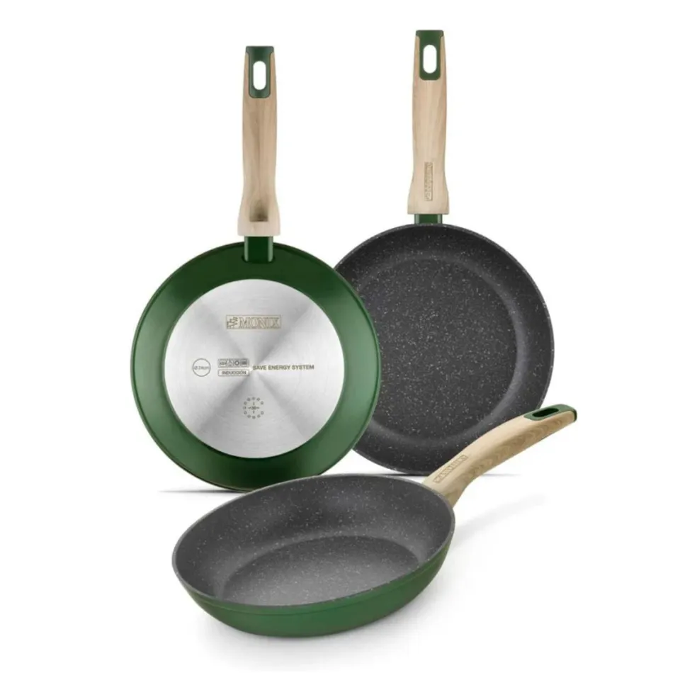 Set de 3 sartenes antiadherentes Amazonia Monix