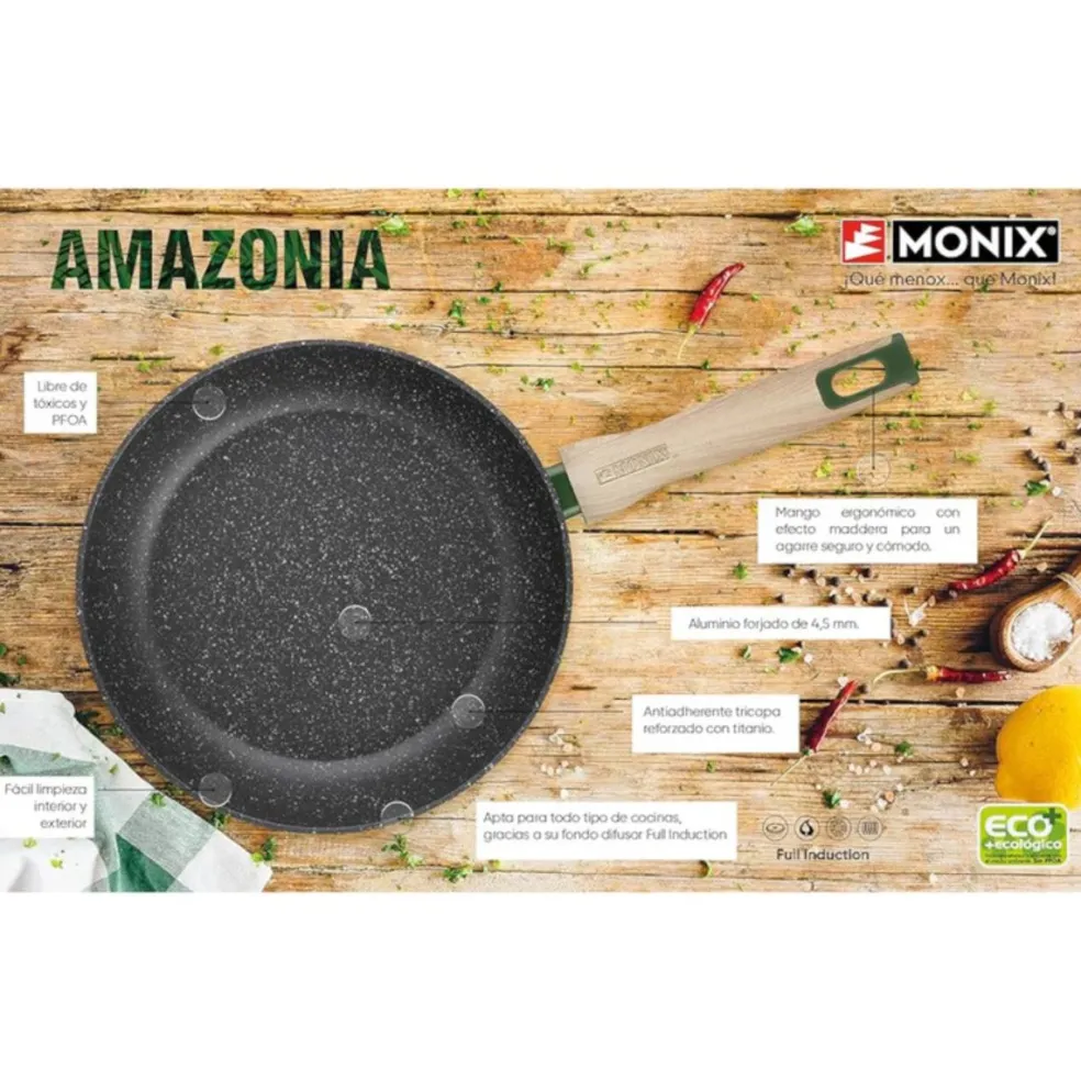 Set de 3 sartenes antiadherentes Amazonia Monix