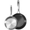 Set de 2 sartenes cerámicas con exterior de acero inoxidable Geneva GreenPan