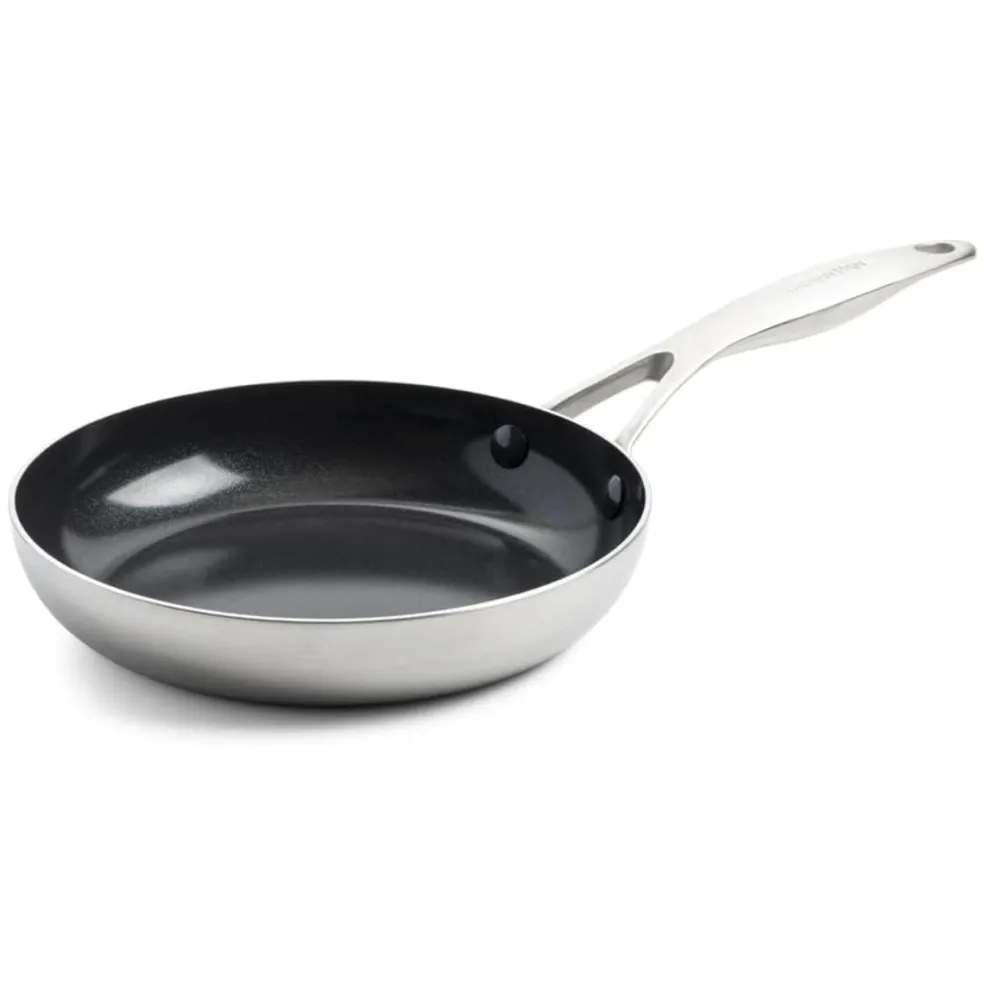 Set de 2 sartenes cerámicas con exterior de acero inoxidable Geneva GreenPan