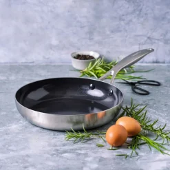 Set de 2 sartenes cerámicas con exterior de acero inoxidable Geneva GreenPan