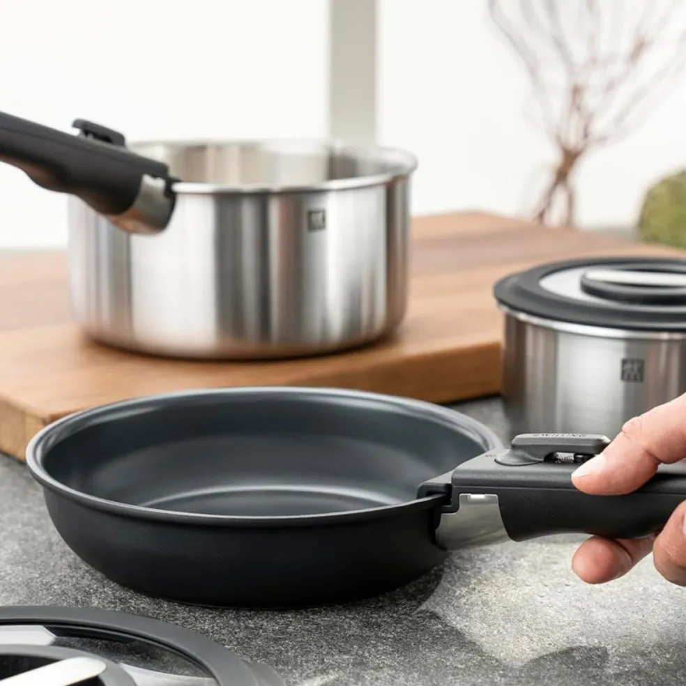 Set de 3 sartenes cerámicas con mango desmontable Unlock Zwilling