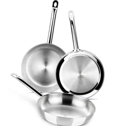 Set de 3 sartenes de acero inoxidable Profesional Bra