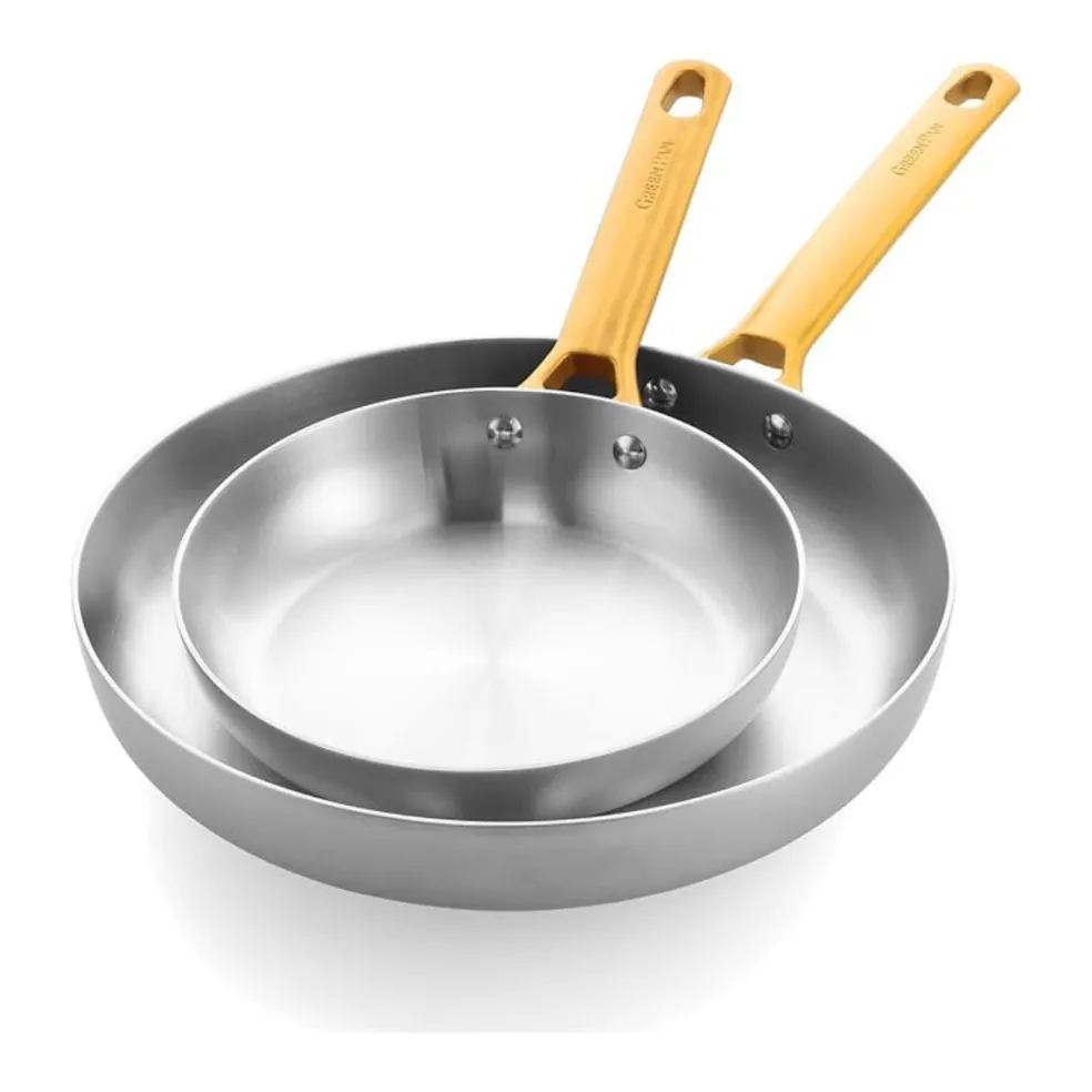 Set de 2 sartenes de acero inoxidable tricapa Padova Reserve GreenPan