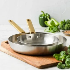 Set de 2 sartenes de acero inoxidable tricapa Padova Reserve GreenPan