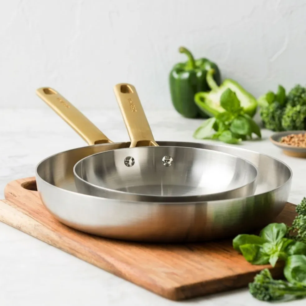 Set de 2 sartenes de acero inoxidable tricapa Padova Reserve GreenPan