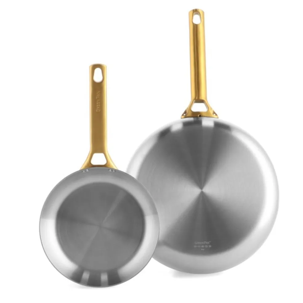 Set de 2 sartenes de acero inoxidable tricapa Padova Reserve GreenPan