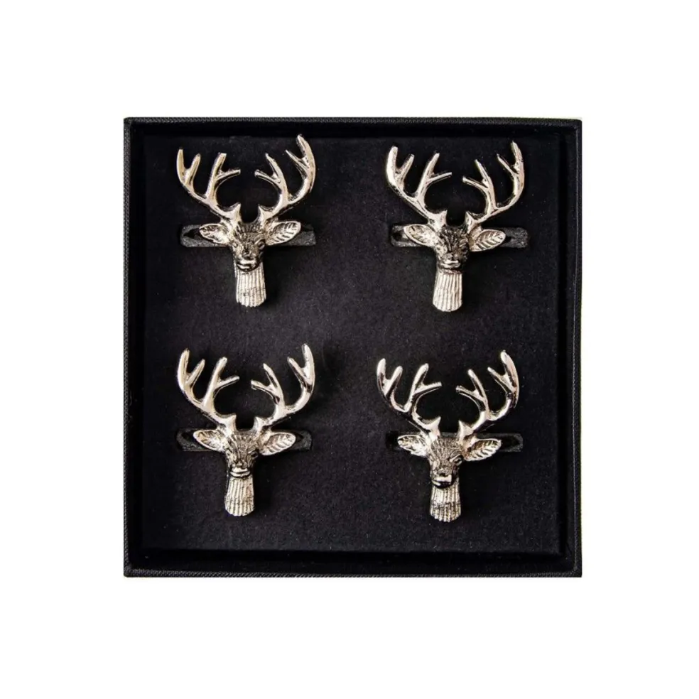 Set de 4 servilleteros de acero inoxidable Selbrae
