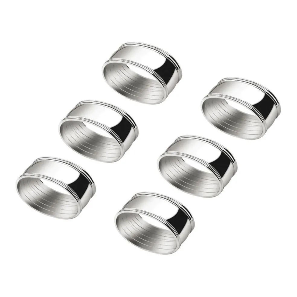 Set de 6 servilleteros de acero inoxidable Oval Zilverstad
