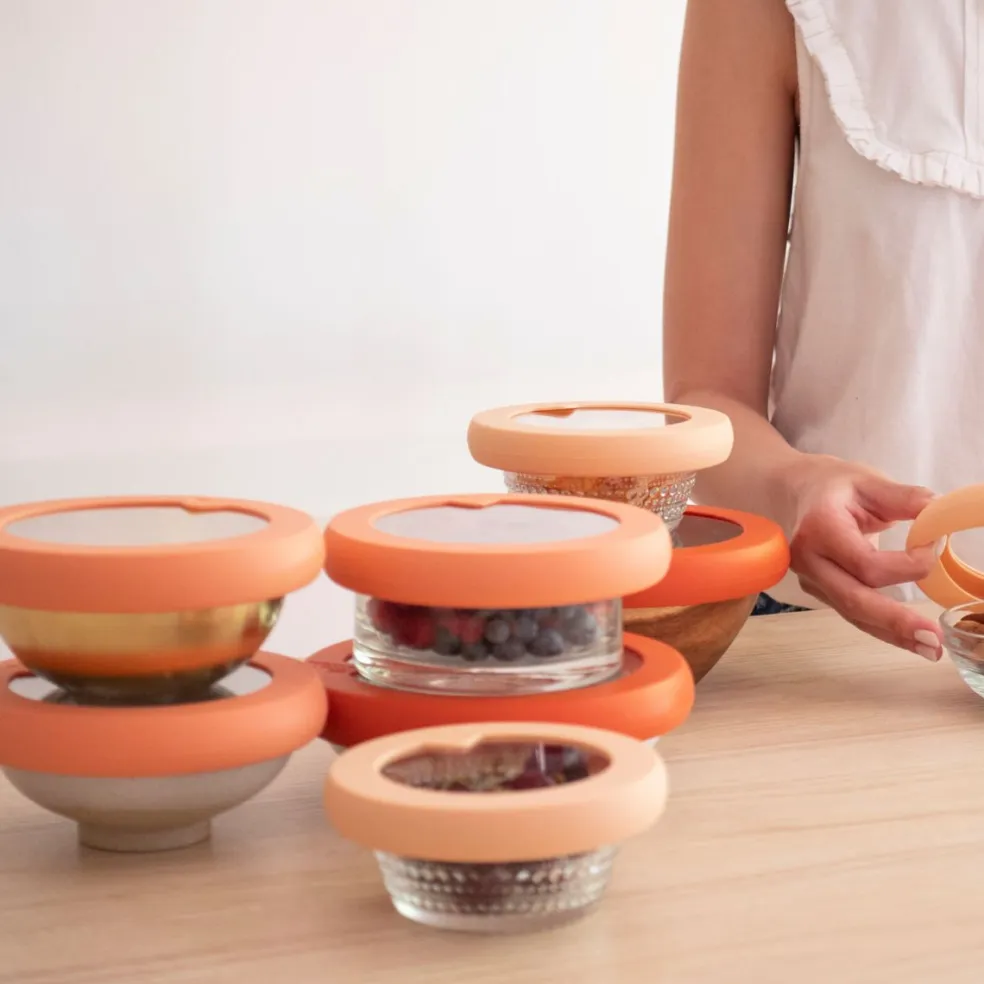 Set de 3 tapas de cristal y silicona Food Huggers