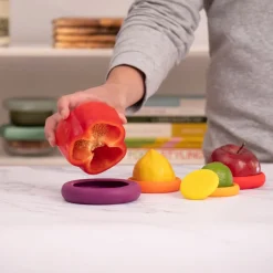Set de 5 tapas de silicona para alimentos y recipientes Food Huggers