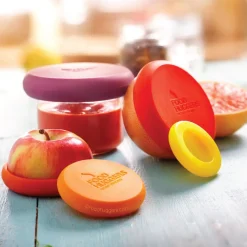 Set de 5 tapas de silicona para alimentos y recipientes Food Huggers