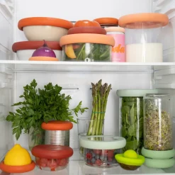 Set de 5 tapas de silicona para alimentos y recipientes Food Huggers