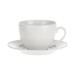 Set de taza con plato de porcelana Collina La Porcellana Bianca