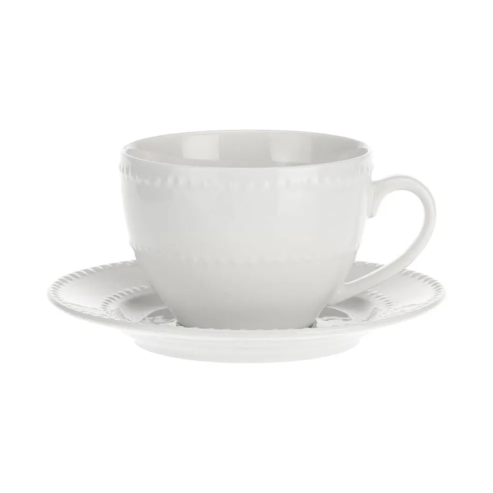 Set de taza con plato de porcelana Collina La Porcellana Bianca