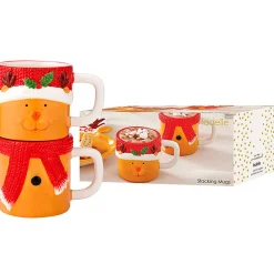 Set de 2 tazas apilables Mug Reno de Navidad Ladelle