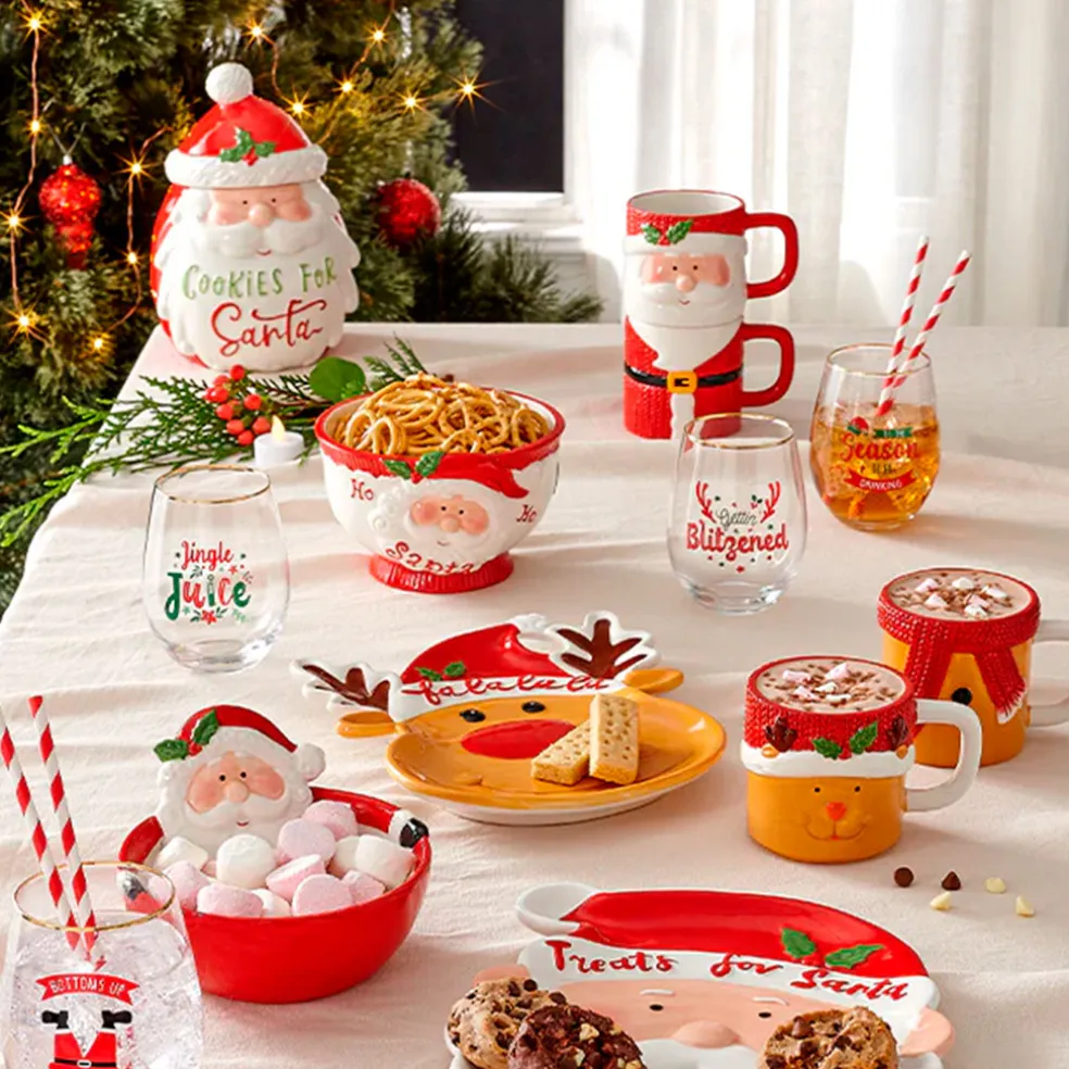 Set de 2 tazas apilables Mug Reno de Navidad Ladelle