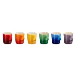 Set de 6 tazas cerámicas 100ml Arcoiris Le Creuset