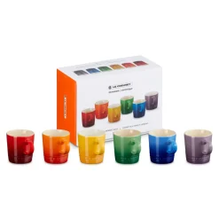 Set de 6 tazas cerámicas tipo Mug 350ml Arcoiris Le Creuset
