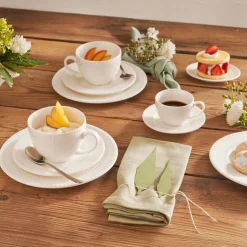 Set de 6 tazas con plato de porcelana Collina La Porcellana Bianca