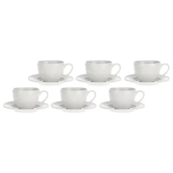 Set de 6 tazas con plato de porcelana Collina La Porcellana Bianca