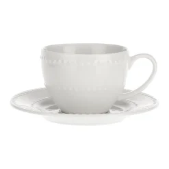 Set de 6 tazas con plato de porcelana Collina La Porcellana Bianca