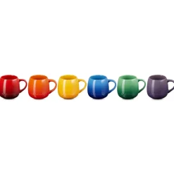 Set de 6 tazas tipo Mug Coupe 320 ml Arcoiris Le Creuset