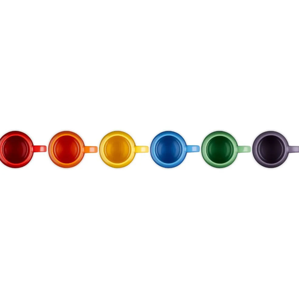 Set de 6 tazas tipo Mug Coupe 320 ml Arcoiris Le Creuset