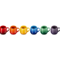 Set de 6 tazas tipo Mug Coupe 320 ml Arcoiris Le Creuset