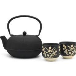 Set de té con tetera de hierro fundido y 2 tazas de porcelana Sichuan Bredemeijer