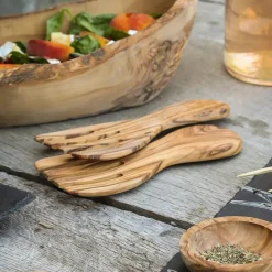 Set de 2 tenedores para ensalada de madera de olivo Selbrae
