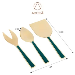Set de 3 utensilios para queso inox dorado Artesà KitchenCraft
