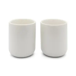 Set de 2 vasos cerámicos con posavasos de bambú Umea Bredemeijer