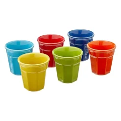 Set de 6 vasos octogonales multicolor Bialetti