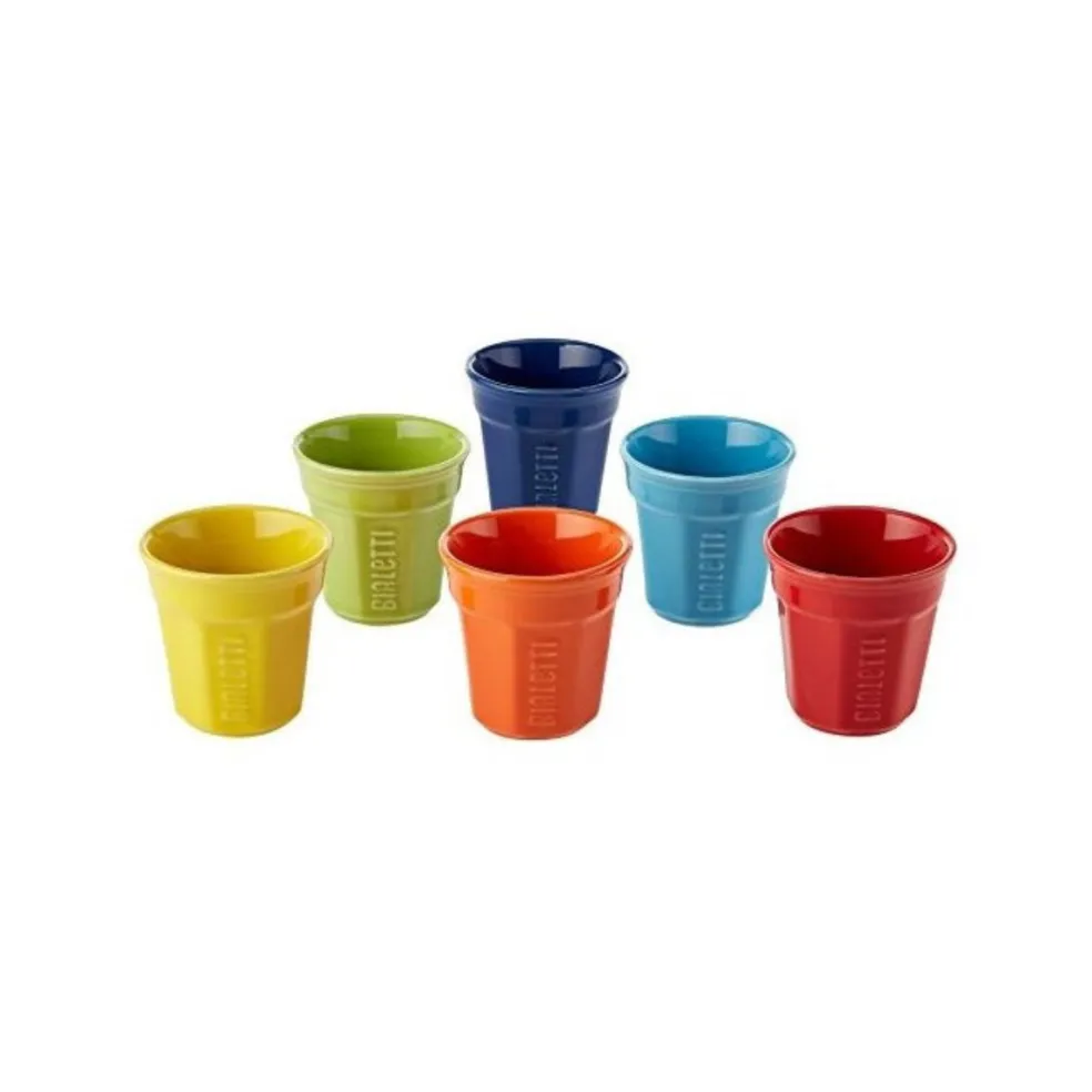 Set de 6 vasos octogonales multicolor Bialetti