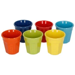 Set de 6 vasos octogonales multicolor Bialetti