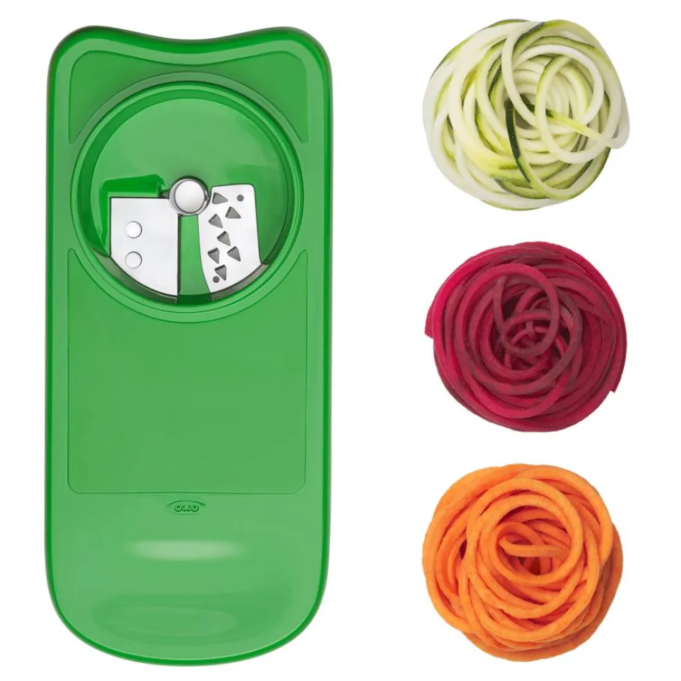 Set espiralizador, rallador y mandolina con contenedor OXO