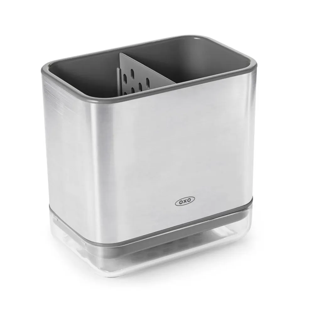 Soporte para cepillos y estropajos de acero inoxidable OXO