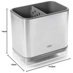Soporte para cepillos y estropajos de acero inoxidable OXO