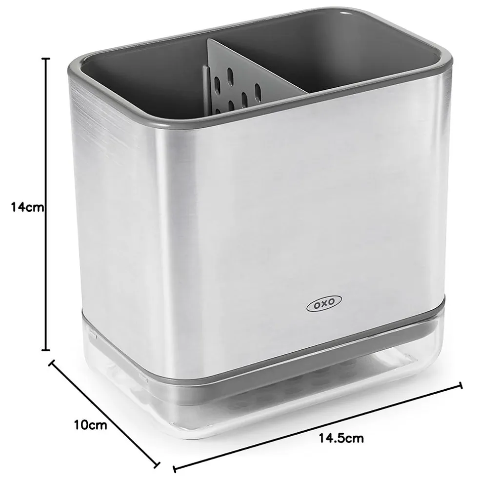 Soporte para cepillos y estropajos de acero inoxidable OXO