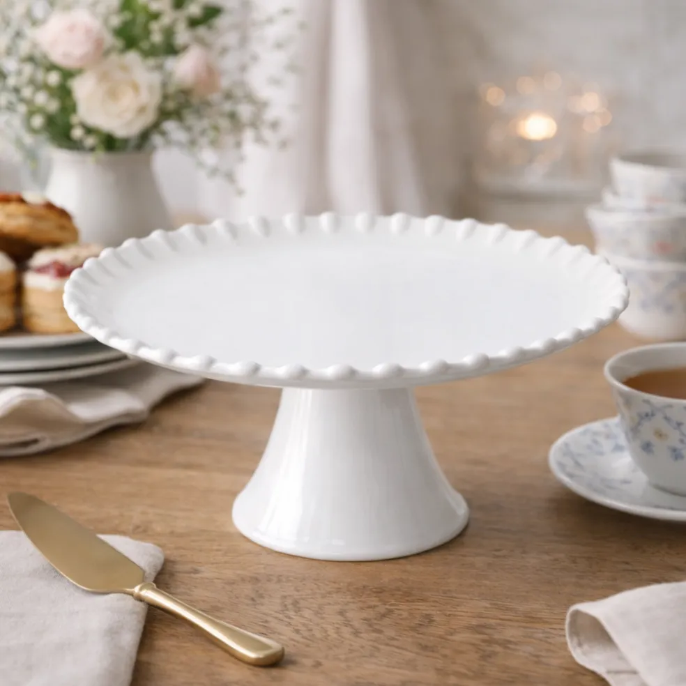 Stand para tartas de porcelana Romeo La Porcellana Bianca